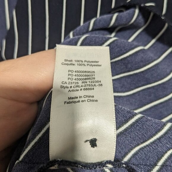 Aritzia Wilfred | Sabina Peplum Blouse in Navy Pinstripe - Picture 8 of 9